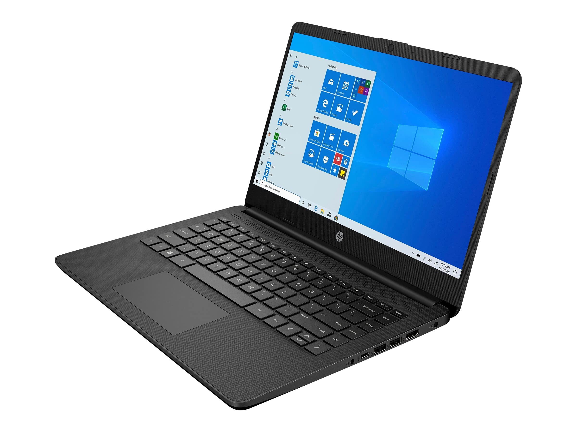 HP Newest 14' Thin Light Touchscreen Laptop, Intel Dual Core N4020, 8GB RAM, 128GB Storage(64GB eMMC+64GB Micro SD), Webcam, 1 Year Office, Win 10 Bundle with GalliumPi Mousepad (Black)